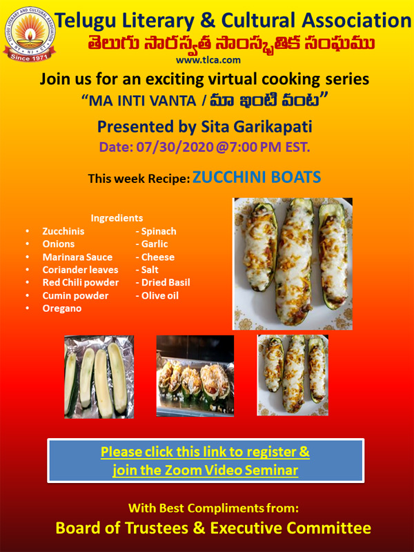 TLCA – Join us for an exciting Virtual Cooking Series