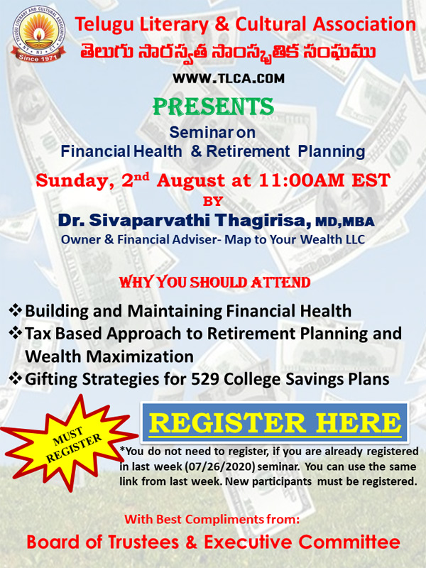 TLCA presents Financial Health & Retirement Planning Seminar