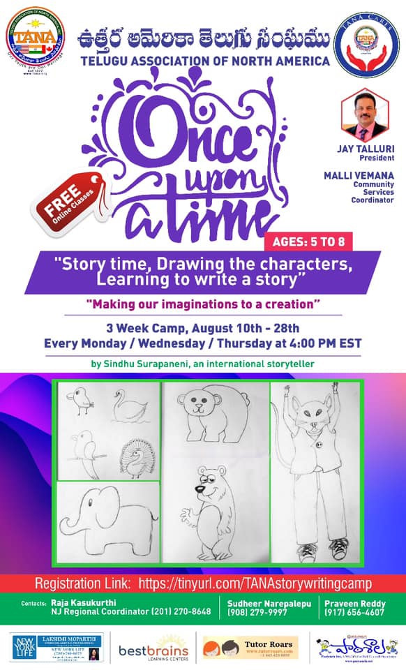 TANA is coming up with one more Summer Camp “Once Upon a Time”
