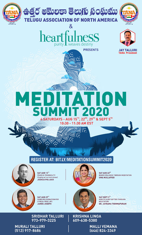 TANA Meditation Camp – August 15th