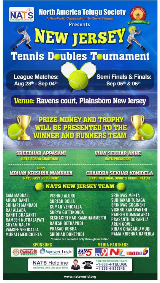 NATS Tennis Doubles Tournament League Matches