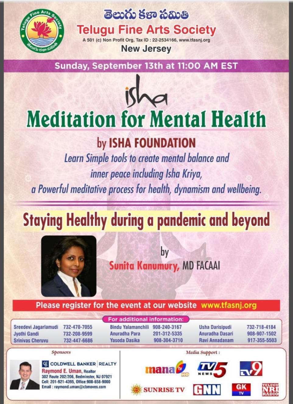 TFAS Meditation and Wellbeing Seminar on Sep 13th