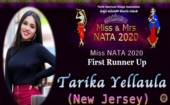 మిస్ నాటా 2020 రన్నరప్ గా తారిక