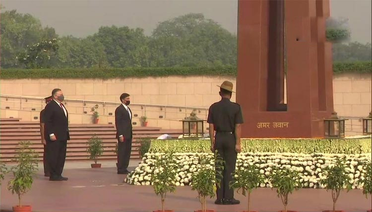 జాతీయ యుద్ధ స్మారకం వద్ద అమెరికా మంత్రుల నివాళి