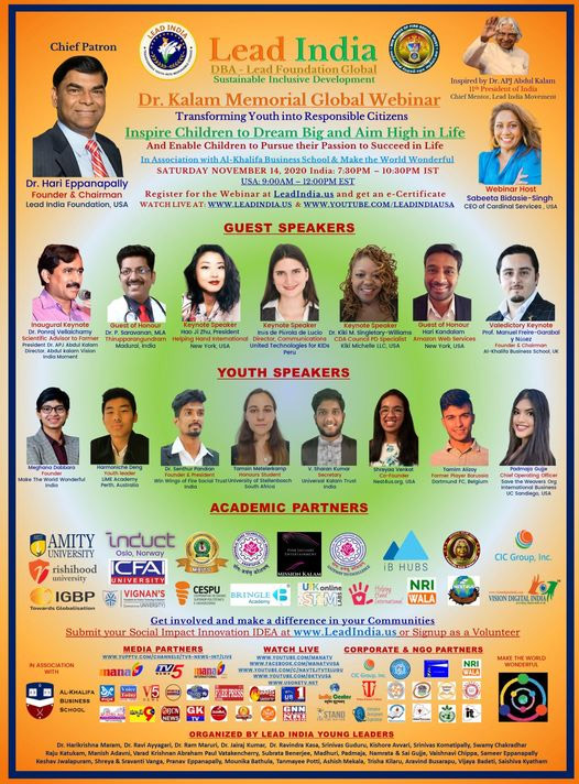 Lead India Foundation is hosting a Global Webinar on Nov 14