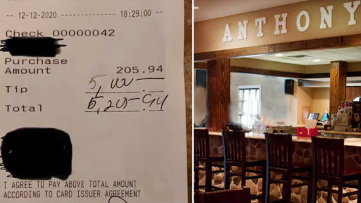 బంపర్ ఆఫర్ .. బిల్లు 205 డాలర్లు.. టిప్పు 5000 డాలర్లు!