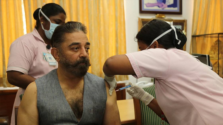 కోవిడ్ టీకా తీసుకున్న కమల్‍ హాసన్‍