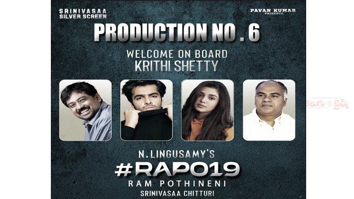 ఎనర్జిటిక్ స్టార్ రామ్ లింగుసామి కాంబినేషన్ చిత్రంలో ఉప్పెన హీరోయిన్