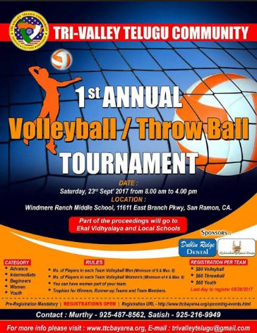 ట్రైవ్యాలీలో వాలీబాల్‌, త్రోబాల్‌ పోటీలు