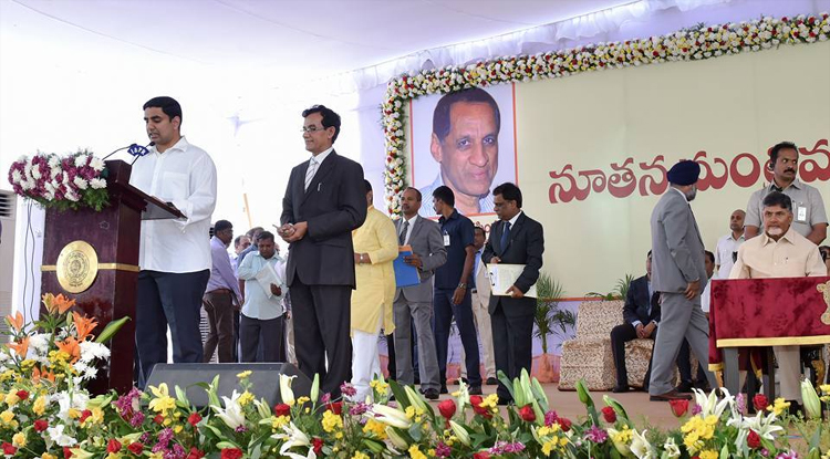 Lokesh Takes Oath As Cabinet Minister In Andhra Pradesh 
