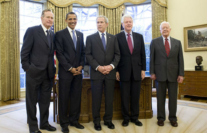 ఒక్కటైన అమెరికా మాజీ అధ్యక్షులు