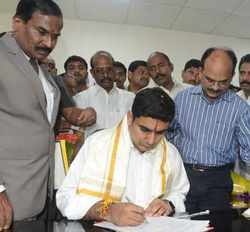 Nara Lokesh Takes Charge As It Panchayat Raj Minister 