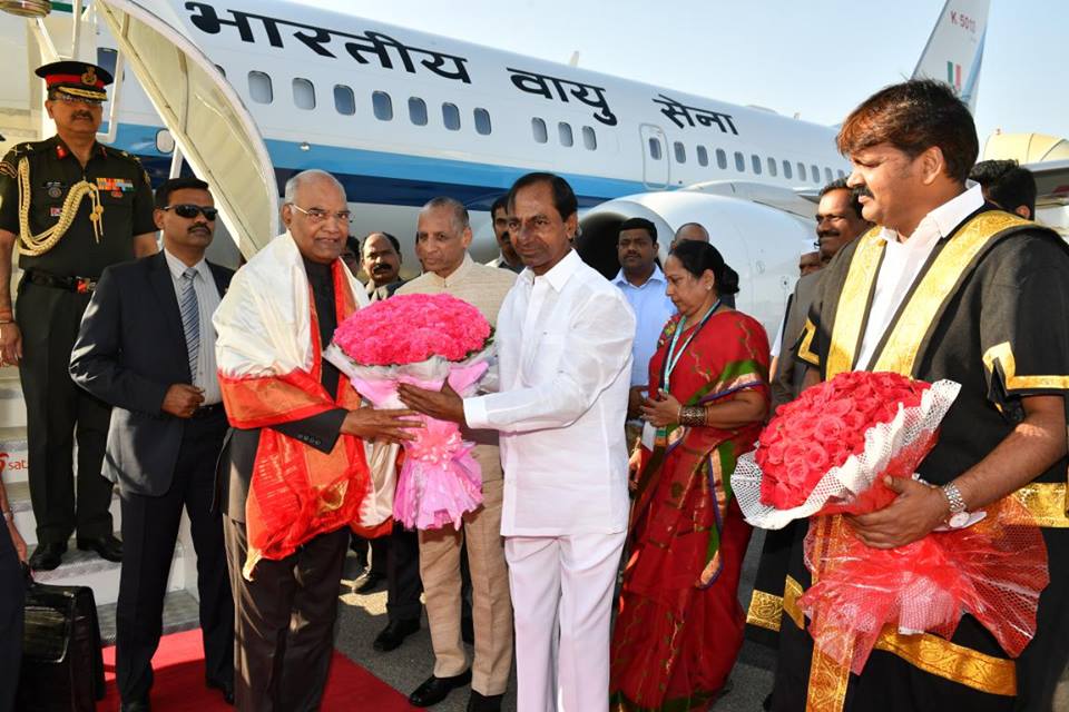 రాష్ట్రపతి రామ్నాథ్కు ఘన స్వాగతం