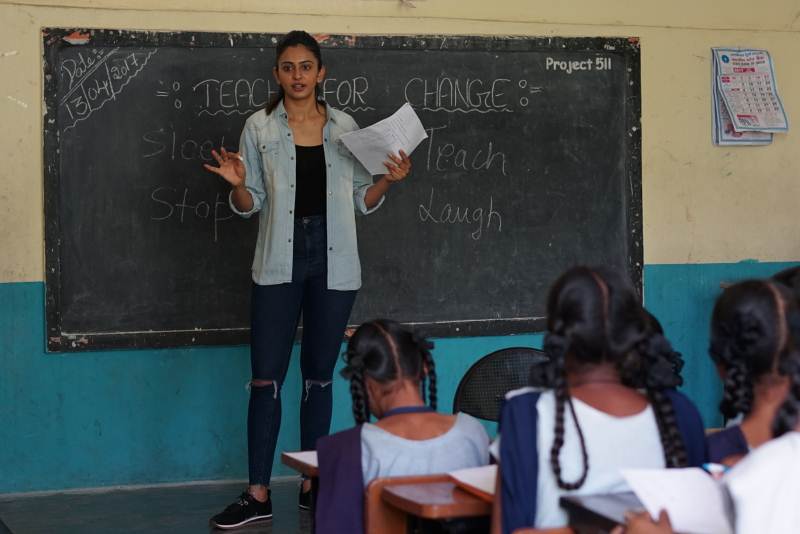 Rakul Preet Singh Volunteers with Teach For Change