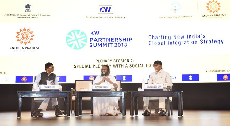 సీఐఐ సదస్సులో రవిశంకర్ గురూజీ