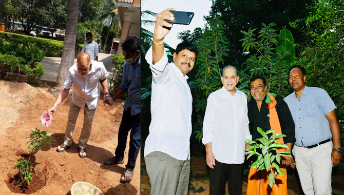 గ్రీన్ ఇండియా ఛాలెంజ్‌లో భాగంగా మొక్కలు నాటిన సూపర్ స్టార్ కృష్ణ