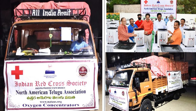 NATA sends Oxygen Concentrators to AP and Telangana