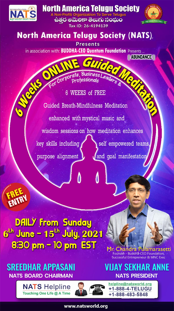NATS Event : 6 weeks Free Online Guided Meditation