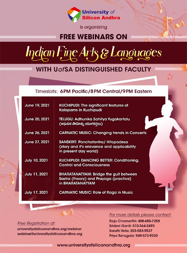 University of Silicon Andhra – Summer 2021 – Free Webinars