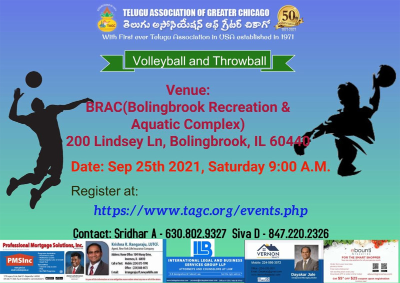 TAGC Volleyball and Throwball on Sept 25