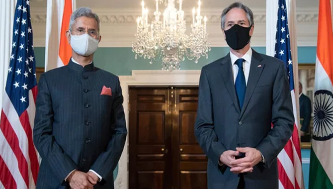 అమెరికా విదేశాంగ మంత్రితో జై శంకర్ చర్చలు