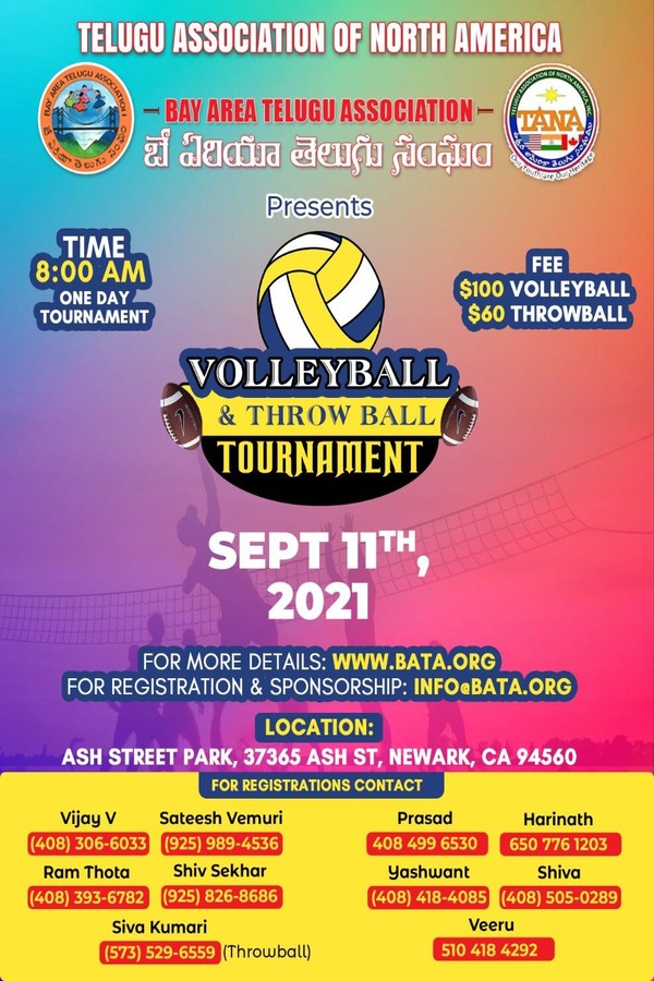 TANA & BATA jointly conducting Volleyball & Throwball Tournament