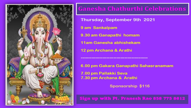 Shiva Vishnu Temple -Ganesha Chathurthi Celebrations