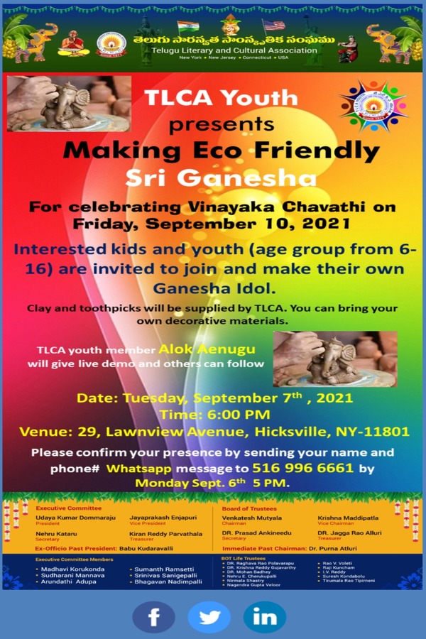 TLCA Youth Presents Making Sri Ganesha Idol with clay