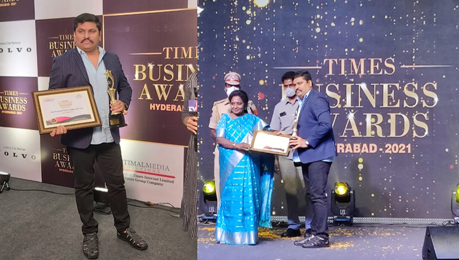  టైమ్స్‌ బిజినెస్‌ అవార్డు అందుకున్న సమూహ ప్రాజెక్ట్స్‌ ఎండి మల్లిఖార్జున్‌ 