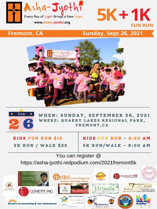 Asha Jyothi 5K+1K Fun Run on Sept 26