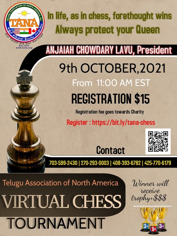 TANA Virtual Chess Tournament on Oct 9