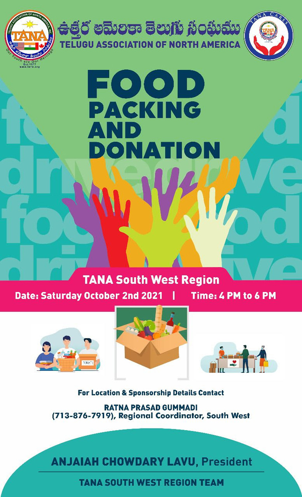 TANA Food Packing and Donation Event on Oct 2