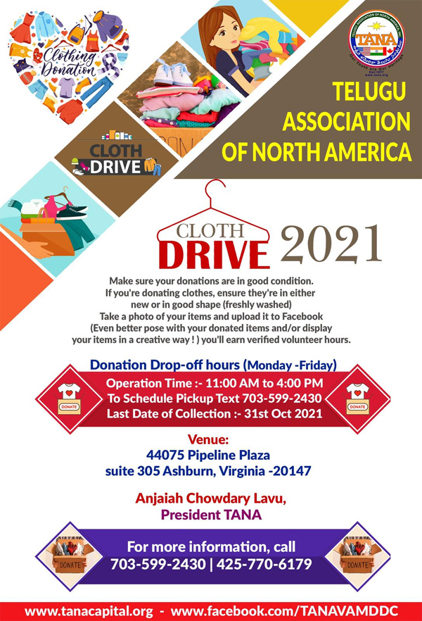 TANA Cloth Drive 2021