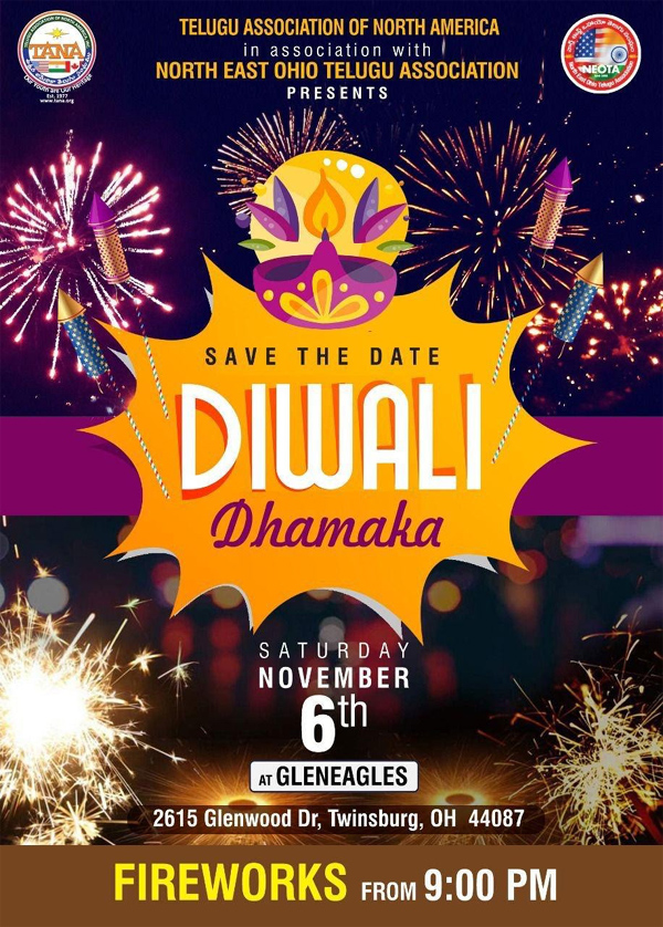 TANA Diwali Dhamaka Event on Nov 6