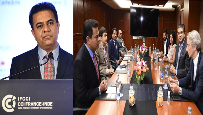 ఫ్రెంచ్ సంస్థలకు పెద్దపీట వేస్తాం : మంత్రి కేటీఆర్