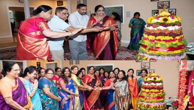 బతుకమ్మ వేడుకల్లో భువనేష్‌ బుజాల
