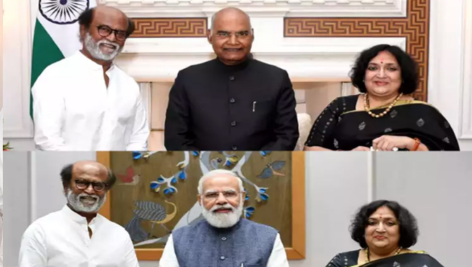 రాష్ట్రపతి, ప్రధానిని కలిసిన రజనీకాంత్ దంపతులు