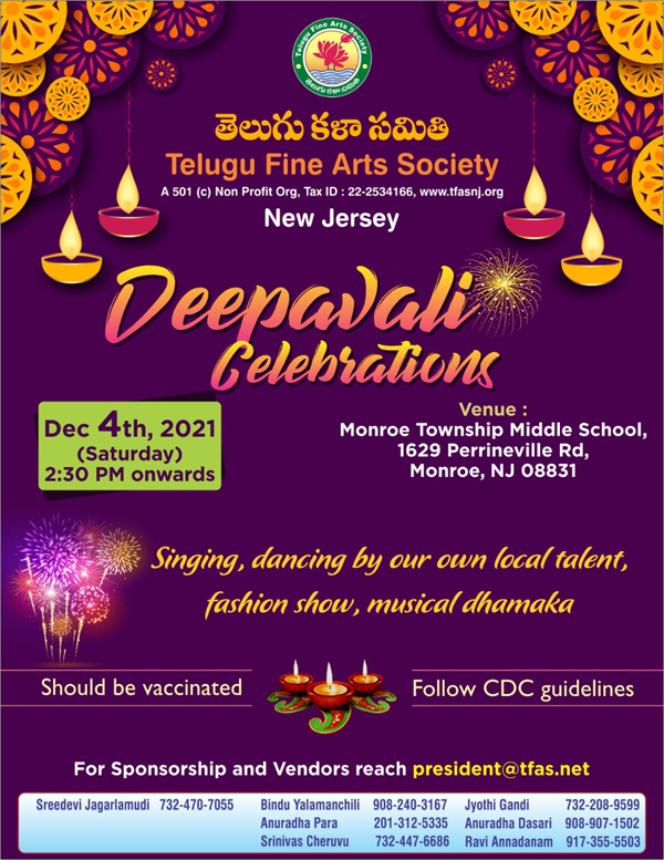 TFAS Deepavali Celebrations on Saturday Dec 4th