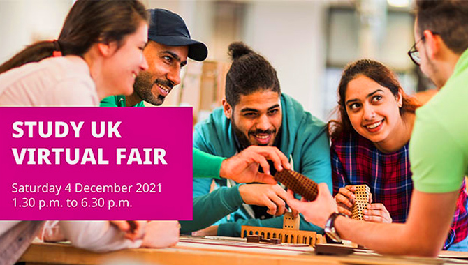 డిసెంబర్ 4న బ్రిటీష్ కౌన్సిల్ స్టడీ యుకె వర్చువల్ ఫెయిర్