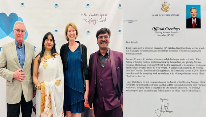 ‘బ్లెస్సింగ్‌ అకౌంట్‌’ ప్రారంభించిన శ్రీరావు బొడ్డపు, ఉషా