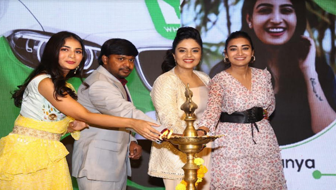 Actress Sreemukhi inaugurates Whipride taxi services in Hyderabad