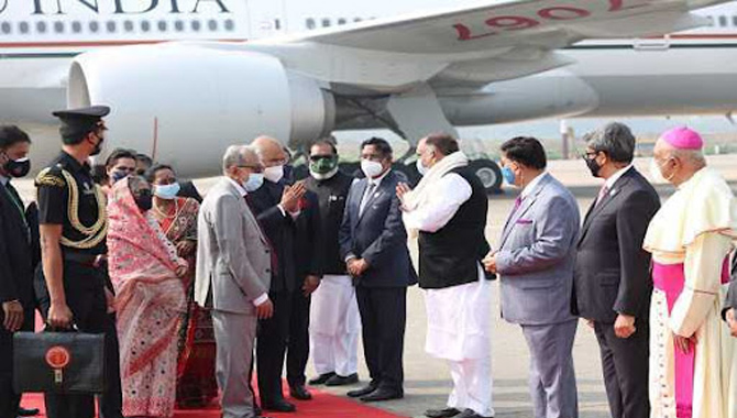 రాష్ట్రపతి రామ్‌నాథ్‌ కోవింద్ కు ఘన స్వాగతం