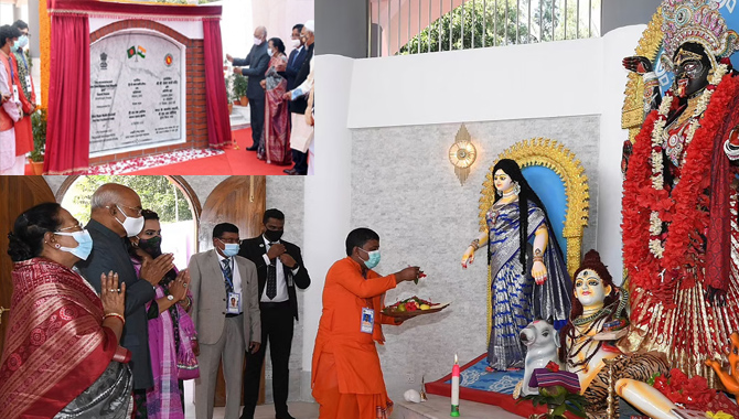 50  ఏళ్ల తర్వాత …కాళీమాత ఆలయాన్ని ప్రారంభించిన రాష్ట్రపతి కోవింద్