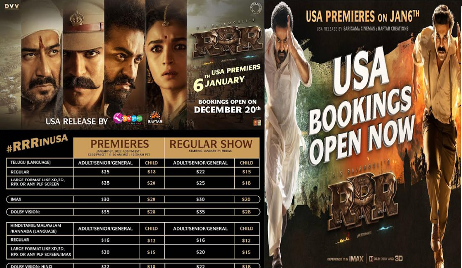 US అన్ని కేంద్రాల్లో హాలీవుడ్ మూవీ రేంజ్ లో జనవరి 6న RRR ప్రిమియర్ : థియేటర్స్ కంఫర్మ్