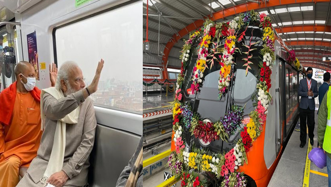 మెట్రో రైలులో ప్రయాణించిన ప్రధాని మోదీ