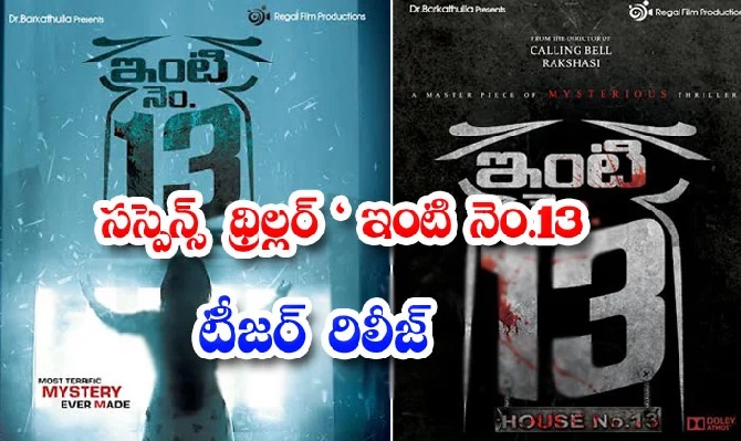 స‌స్పెన్స్  థ్రిల్ల‌ర్ ‘ఇంటి నెం.13’  టీజ‌ర్ రిలీజ్‌