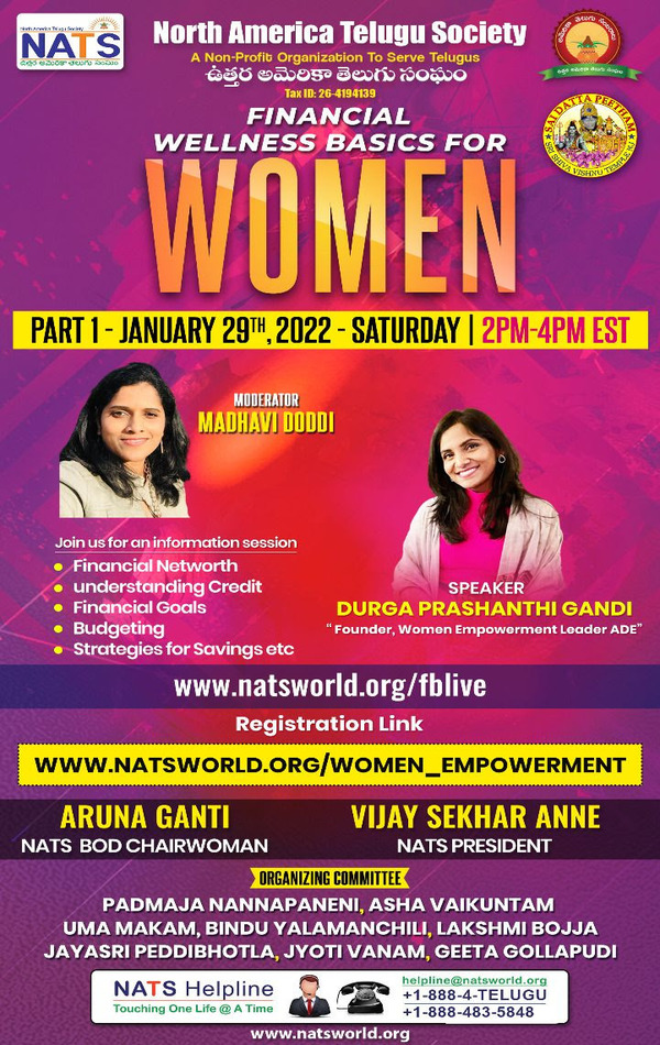 NATS Event – Financial wellness basics for Women – Live session on Jan 29