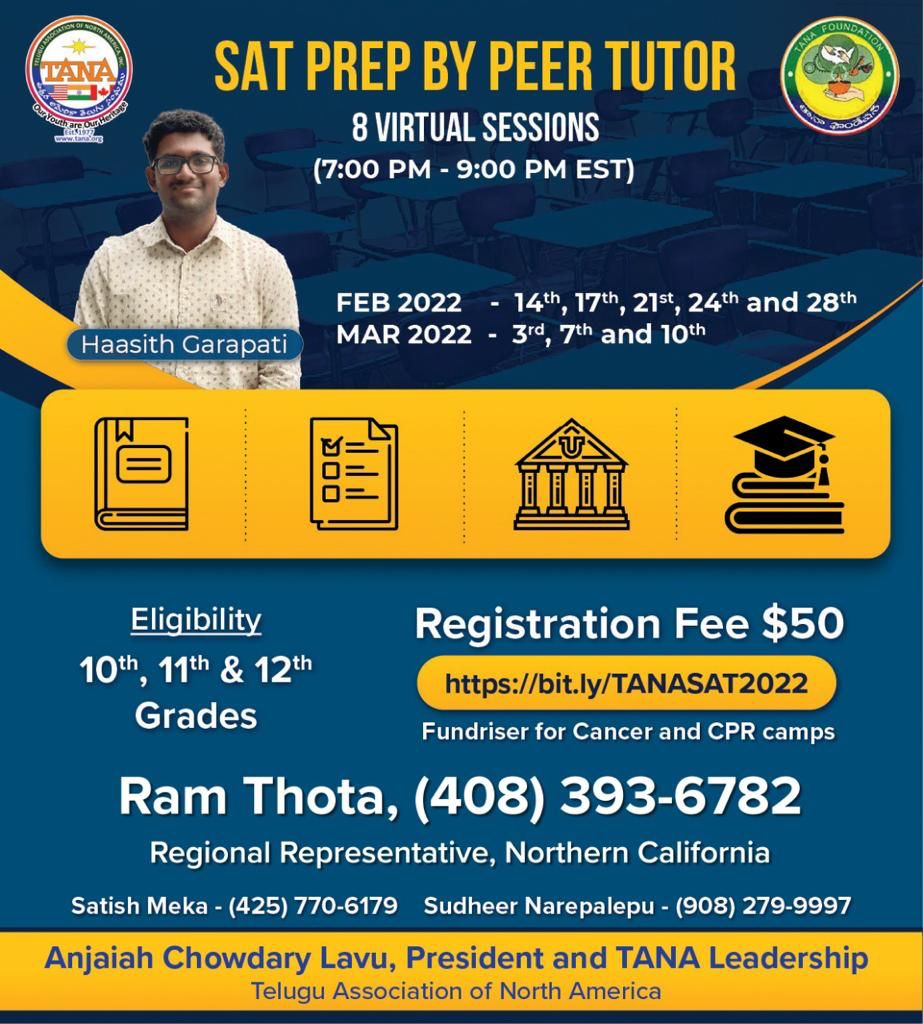 SAT Prep by Peer Tutor 8 Virtual Sessions