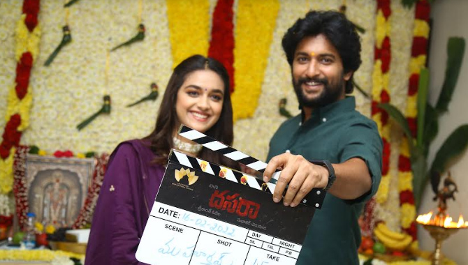 నాని  కీర్తి సురేష్‌ ల ‘దసరా’ షూటింగ్‌