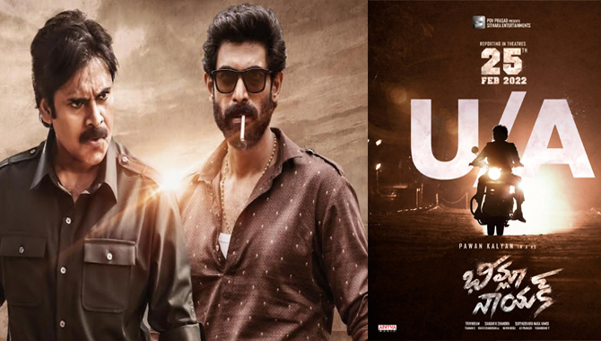 ‘భీమ్లా నాయ‌క్‌’ సెన్సార్ పూర్తి U/A స‌ర్టిఫికేట్ తో ఫిబ్ర‌వ‌రి 25న విడుదలకు సిద్ధం